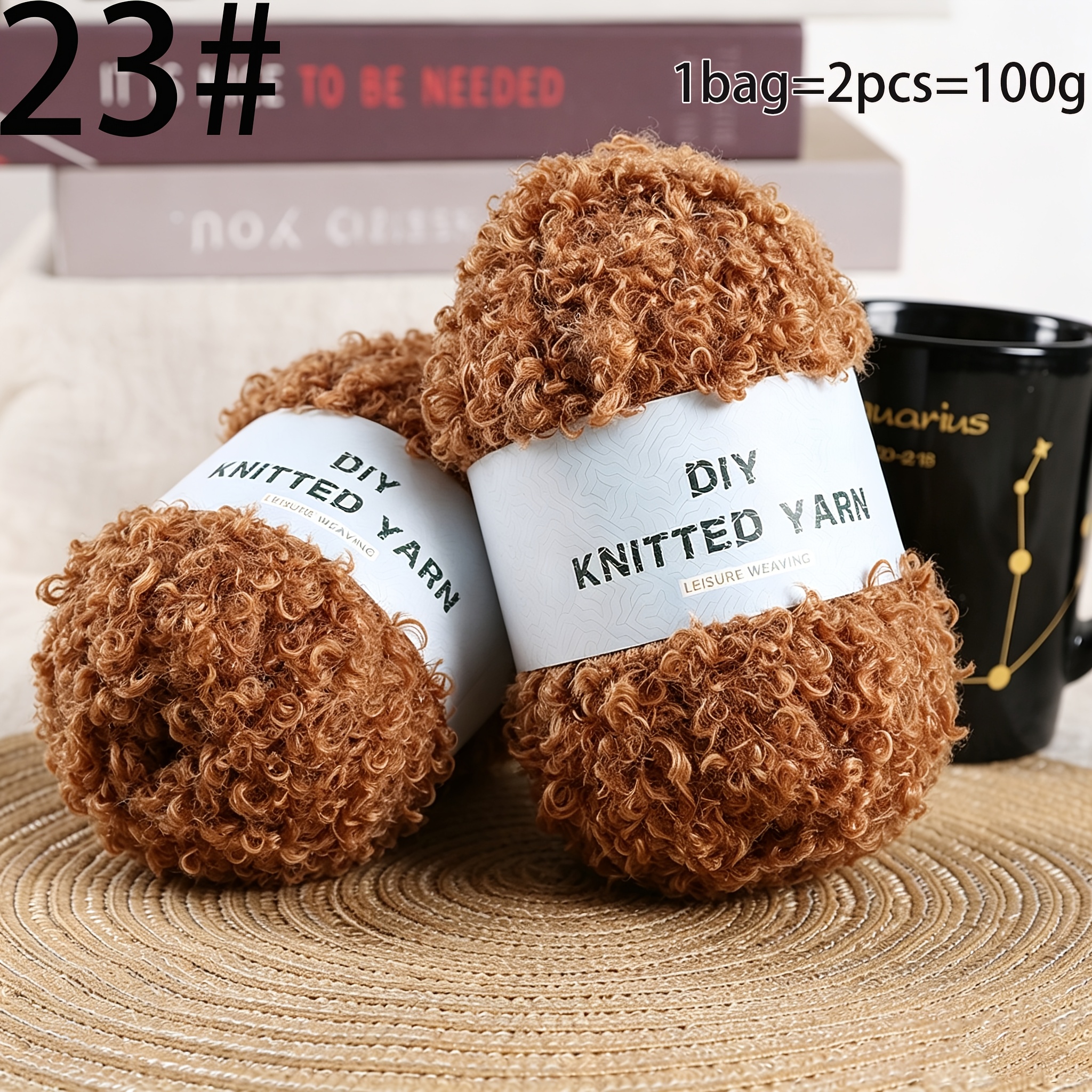 TEMU 100G/2pcs Fil Bouclé, de Fil à Main Texturées et Moelleuses, Fil à Crochet pour Cheveux, Écharpes, Pulls, Bonnets, et de , Nouveauté Été