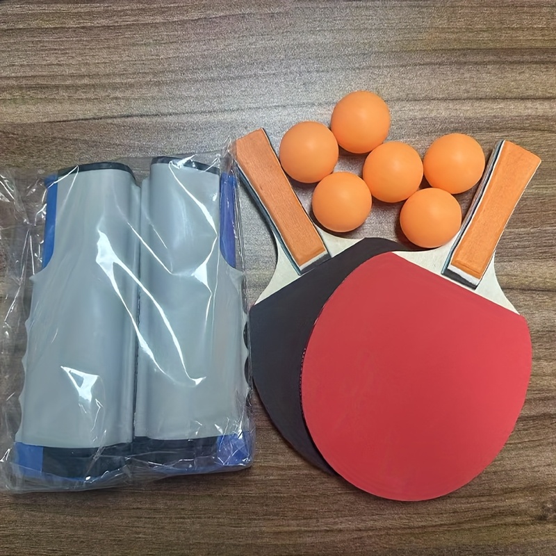 Table Tennis Net Set with Paddles and Training Balls, Portable Setup