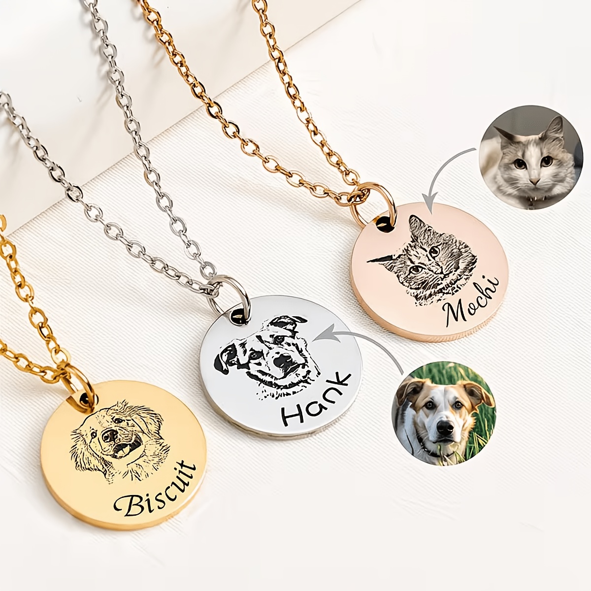 Personalized Custom Photo Round Necklace — Gift for Men & Women