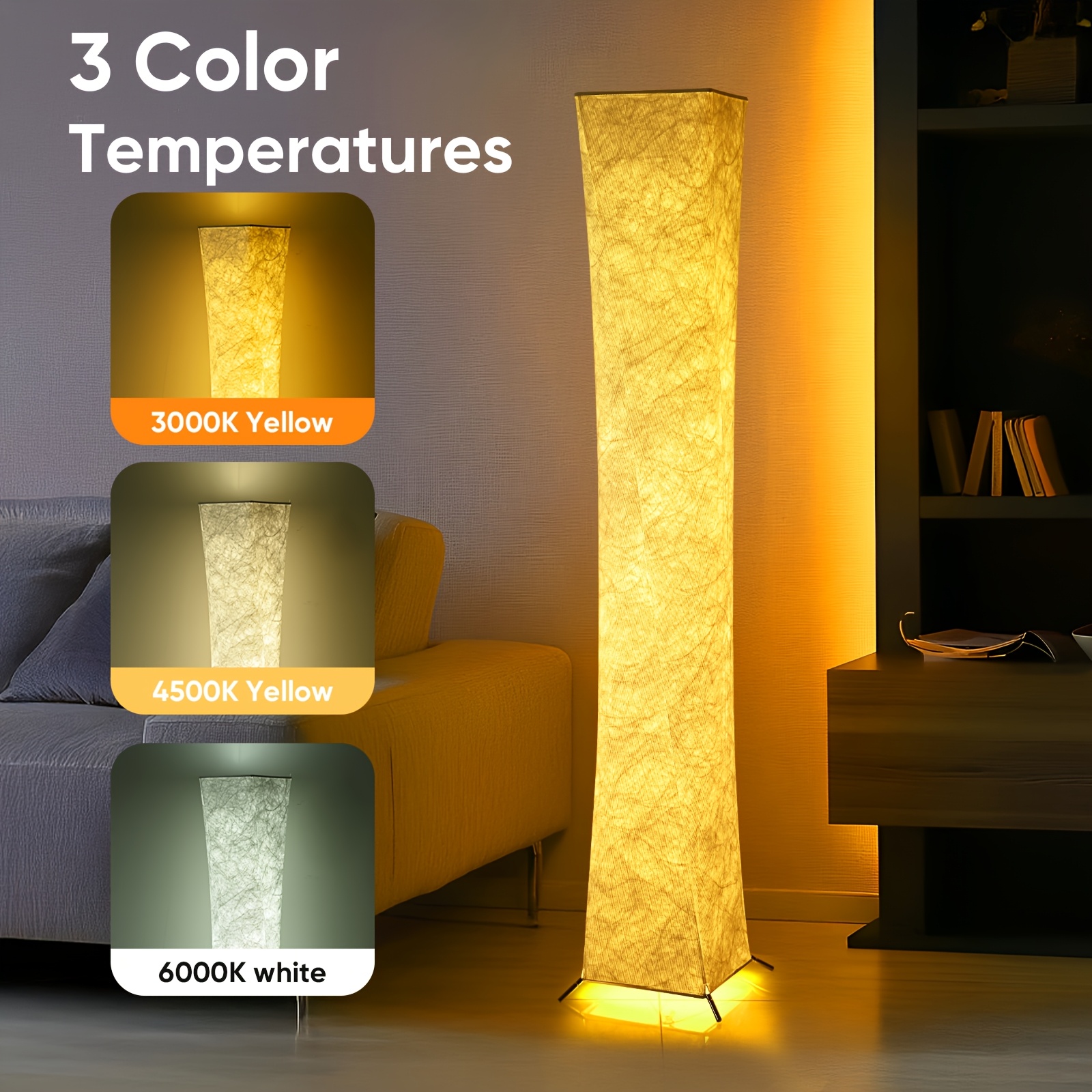 Contemporary Soft Light Floor Lamp with a Minimalist Design, Featuring a USB Connection, Ultra-Slim Warm Light at 3000K, a Lampshade Made of Tyvek Fabric, And an LED Soft Light Strip, Perfect for Living Rooms, Bedrooms, And Gaming Rooms