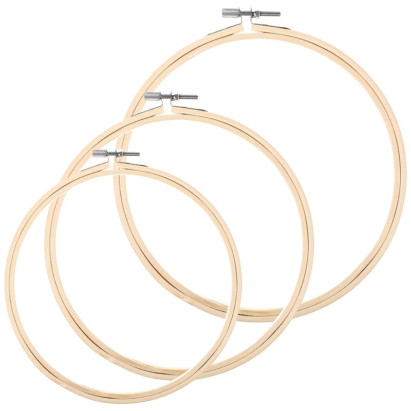 TEMU 3pcs Embroidery Hoop Set (sizes 6in, 8in, 10in); Includes Round Cross Stitch Frames, Adjustable Height Frames, Convenient For Embroidery, Cross