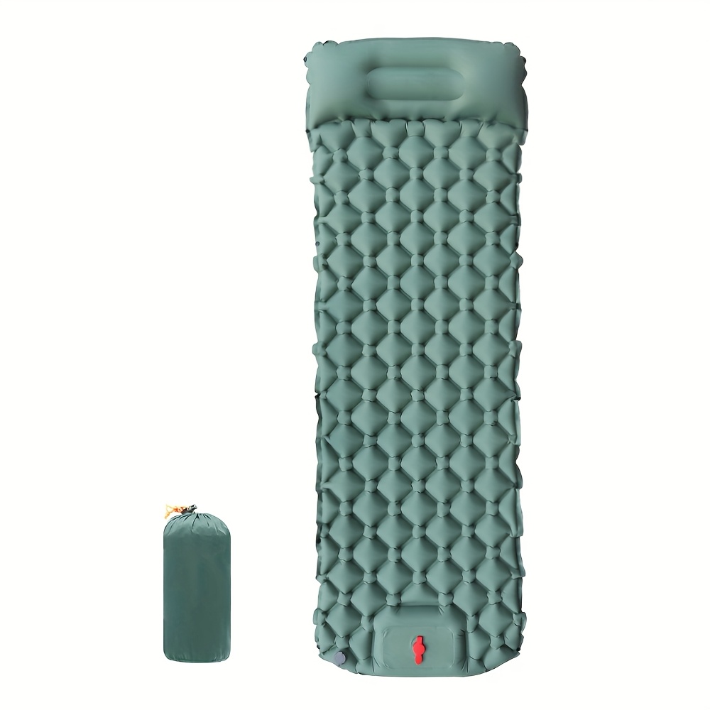 TEMU Matelas de sol de camping gonflable pour une personne avec pompe à pied intégrée, facile à , adapté aux air