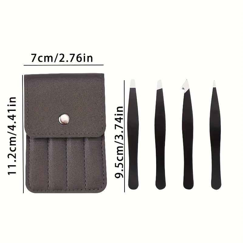 TEMU 4pcs Set Of Tweezers, Professional Stainless Steel Tweezers For Eyebrows, Very Precise For Removing Facial Hair, And Growing Hair, For Men And Women