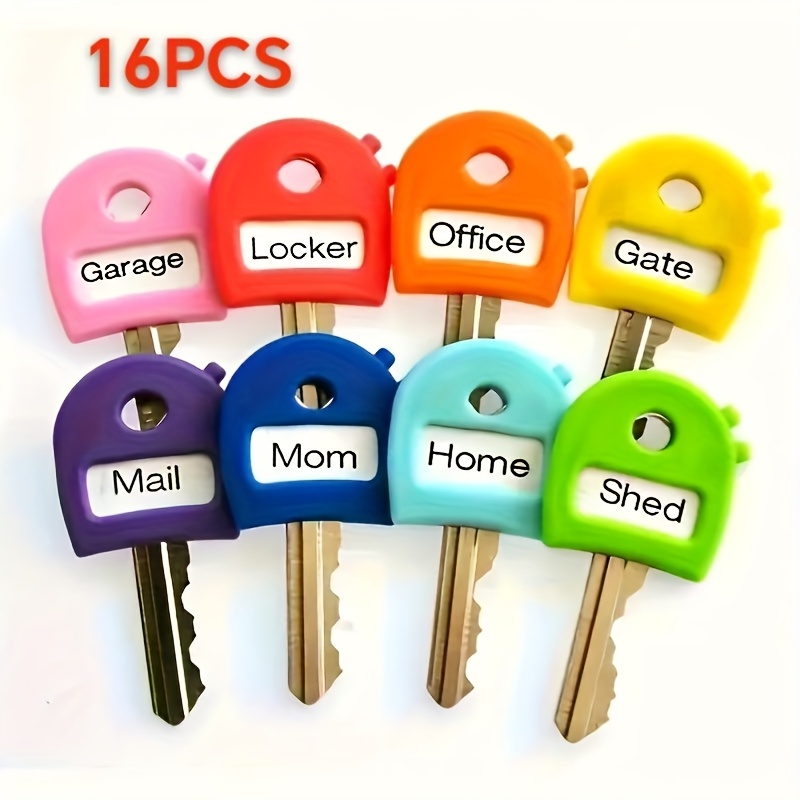 16pcs silicone key cover set with labels stylish non woven keychain covers suitable for home office mailbox and door keys durable key identification rings