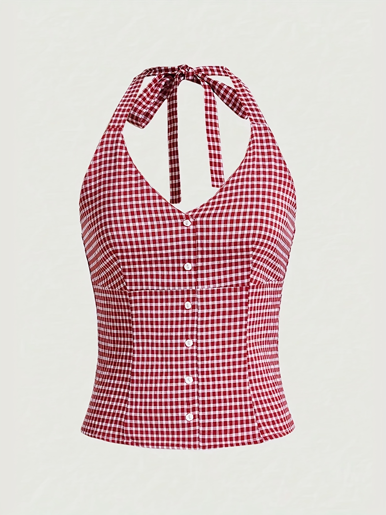 gingham top sold on Temu United States