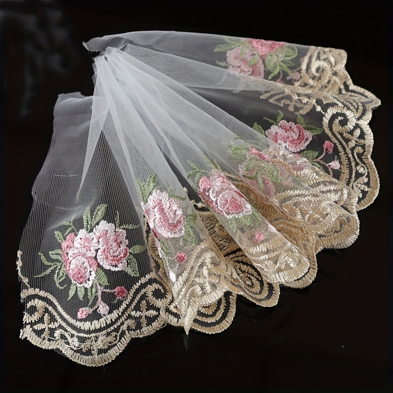 Image of Floral Embroidered Lace Trim, - Diy Sewing & Knitting Supplies For Clothing, Curtains, And Sofa Decor