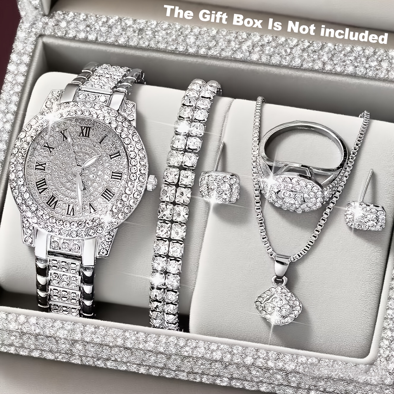 6pcs Luxury Versatile Women's Quartz Watch + Elegant Jewelry Set