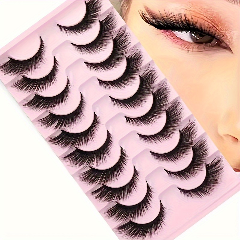 

3 Boxes Of 30 Pairs Of Eyelashes, Natural Looking Cat Eyelashes, Elongated Eyelashes 3d 16mm Eyelash Bags (10 Pairs In 1 Box)