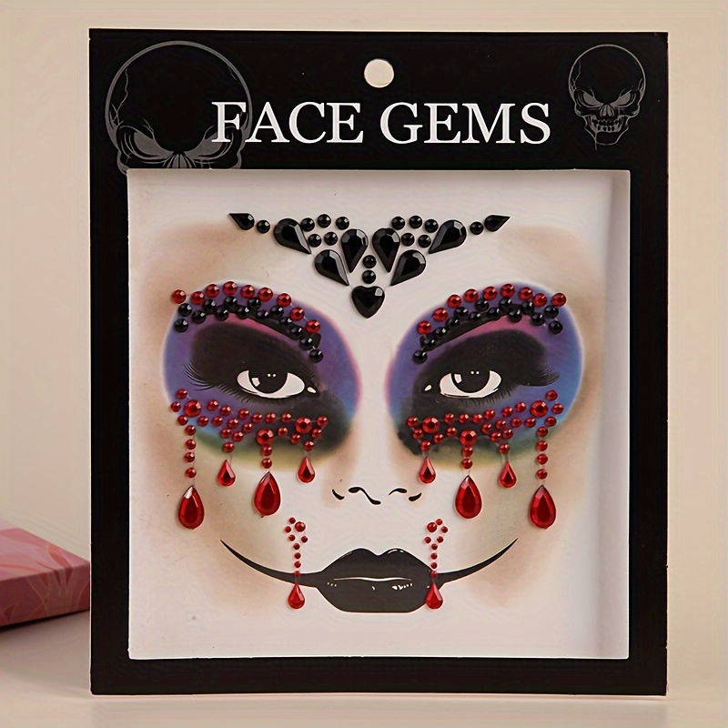 

1pc Face Tattoo Crystal Sticker Resin Face Faux Gems Jewels Stickers On Face And Body Temporary Tattoo Masquerade Party Makeup Chopping Stage Performance Makeup