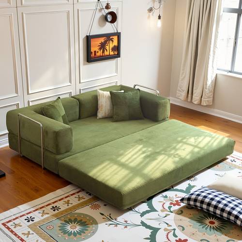 boneless sofa bed modern cloud couch folding sofa bed in a box compressed memory foam sofa with washable sofa cover for living room bedroom apartment