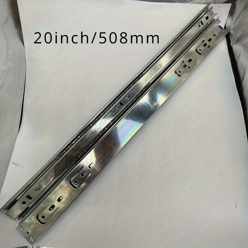 2pcs Full Extension Noiseless Drawer Slides, 8 10 12 14 16 18 20 Inch, Drawer Fits Most Side Mount Drawer Systems, Heavy Duty Full Extension Ball Bearing Slides