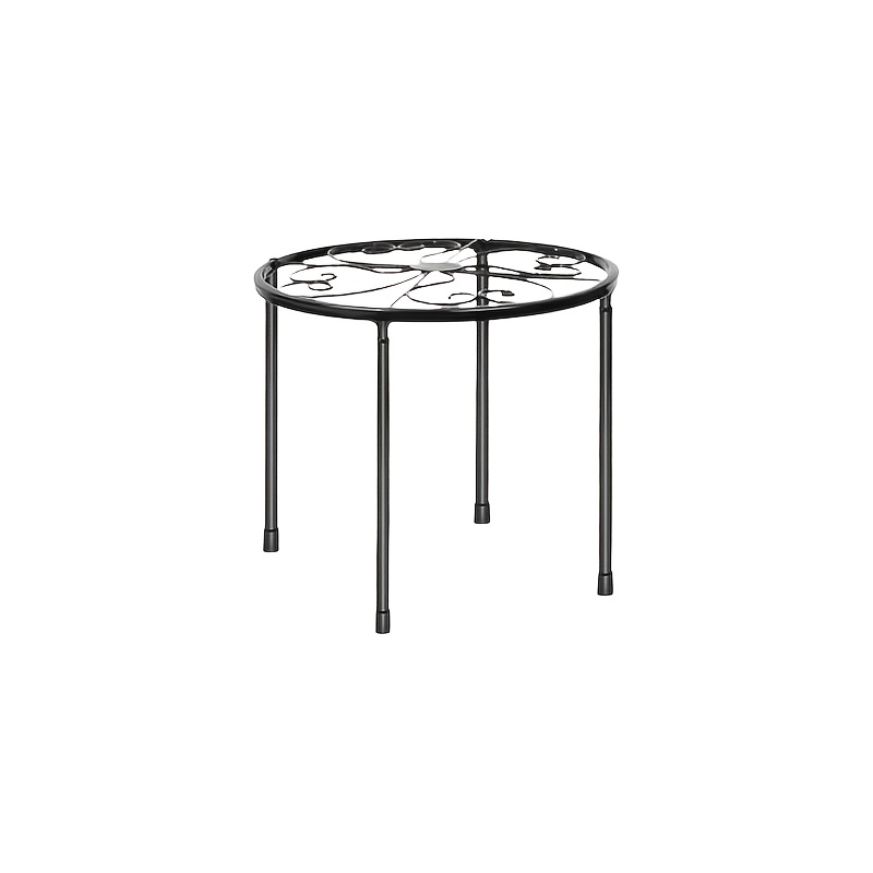 TEMU Un support à plantes en métal 1/2 pièces conçu pour un présentoir à fleurs rond autoportant sur balcon, avec un support minimaliste pour plantes