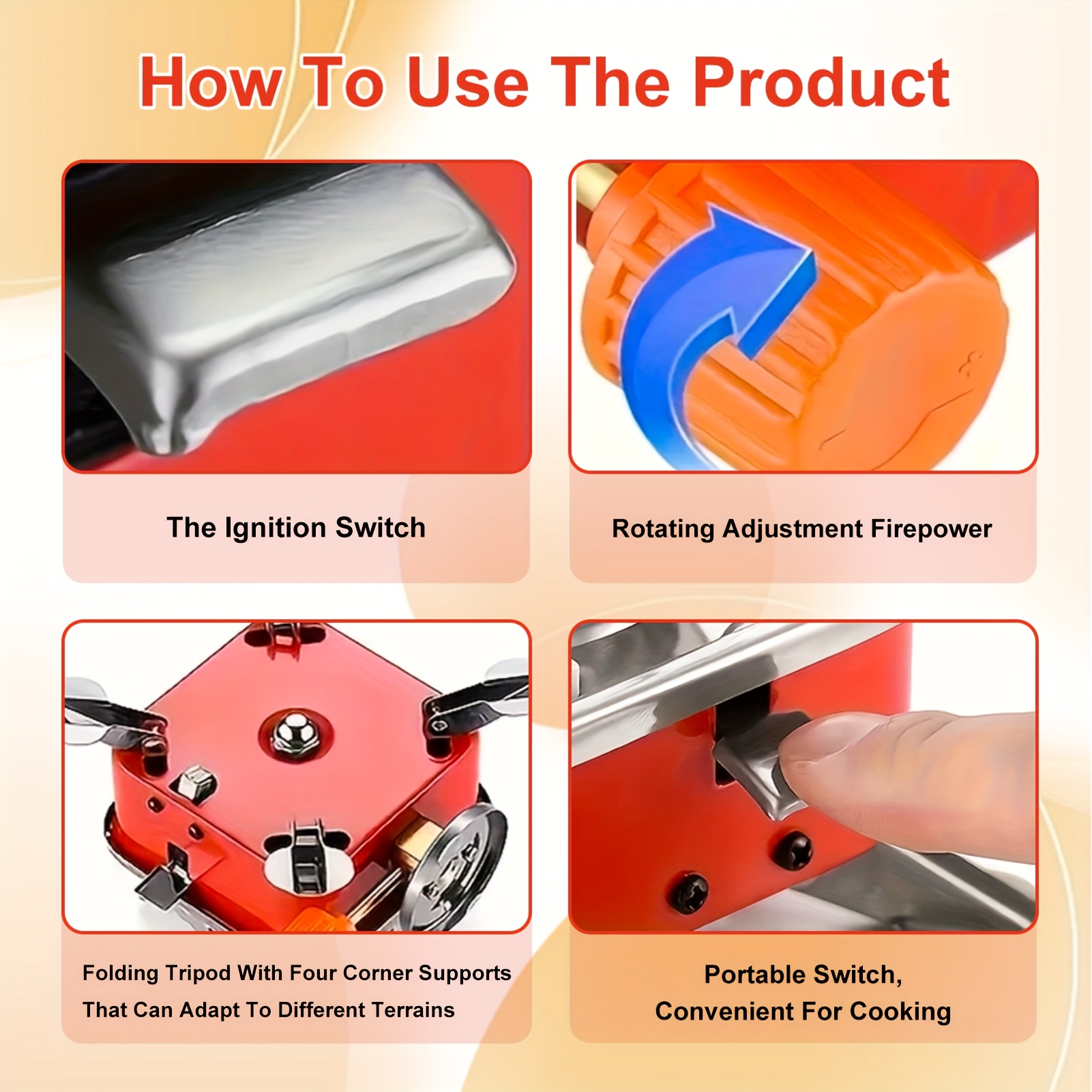 ultralight stainless steel camping stove windproof foldable design with adjustable legs ce mark compact portable outdoor cookware for survival hiking backpacking picnics emergency prep red camping stove portable backpacking essentials sturdy construction durable build adventure Product details 3