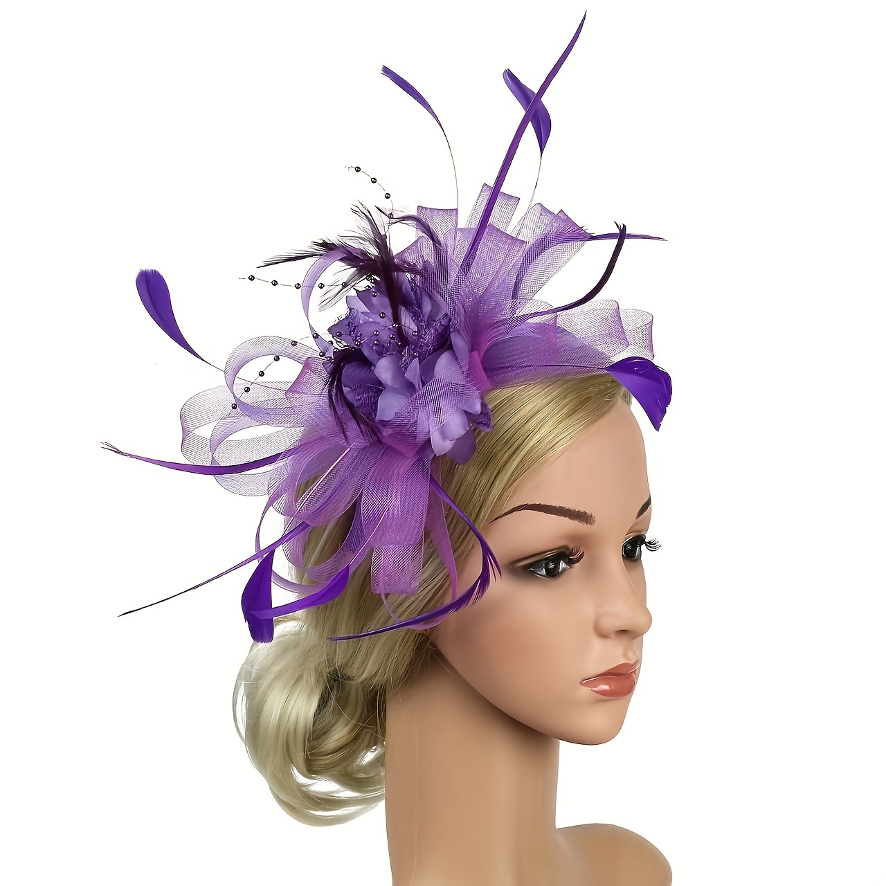 1pc mesh elegant headwear party tea party flower - Temu  display picture 2