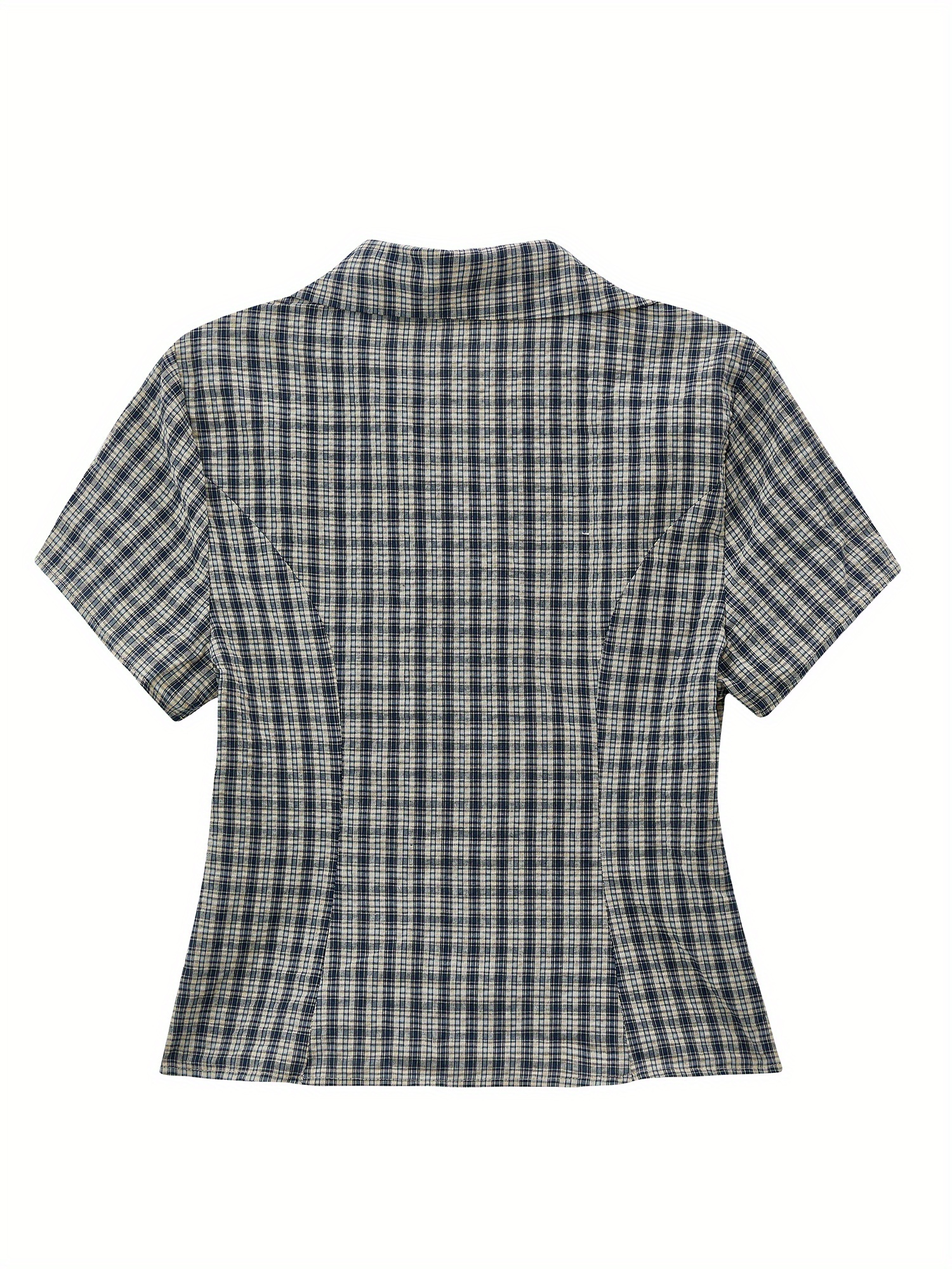 women   shirt short sleeve button closure summer tops streetwear for casual daily