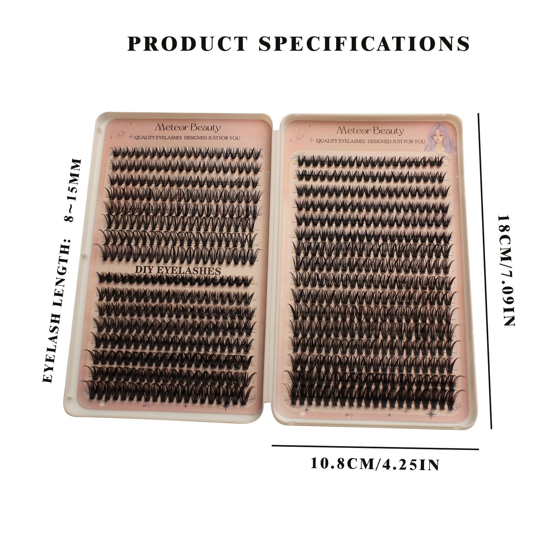 Image of 30d 40d 50d Mixed Style Fake Eyelashes Book, 8-15mm Mixed Length, Seg Lashes, Natural Beginner Fake Eyelash Clusters, Large Capacity Eyelash Storage Booklet
