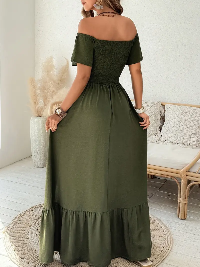 summer solid color casual bohemian high slit - Temu Portugal summer solid color casual bohemian high slit - Temu Portugal