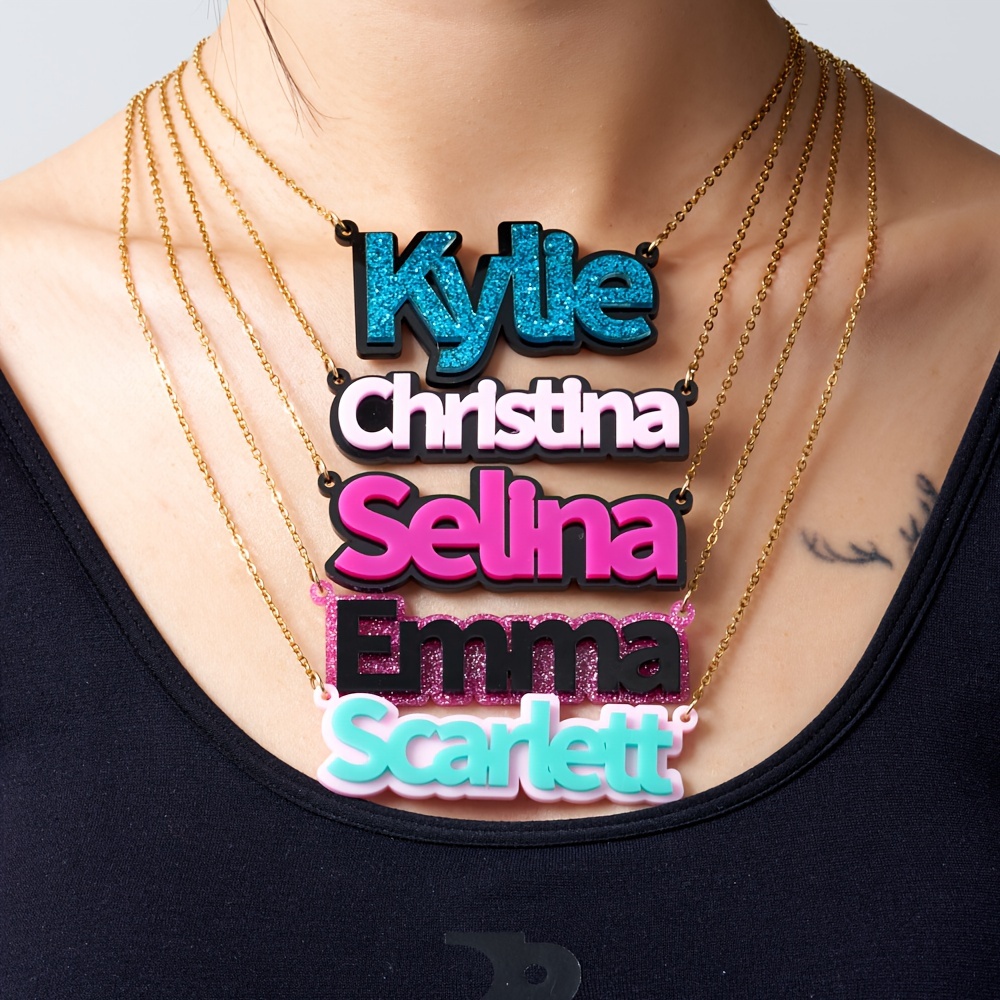 

Nameplate Necklace, Double Size Personalized Day For Women