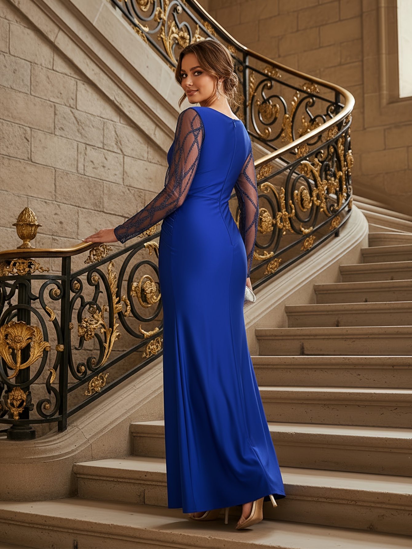 new royal blue womens elegant gorgeous long - Temu Oman