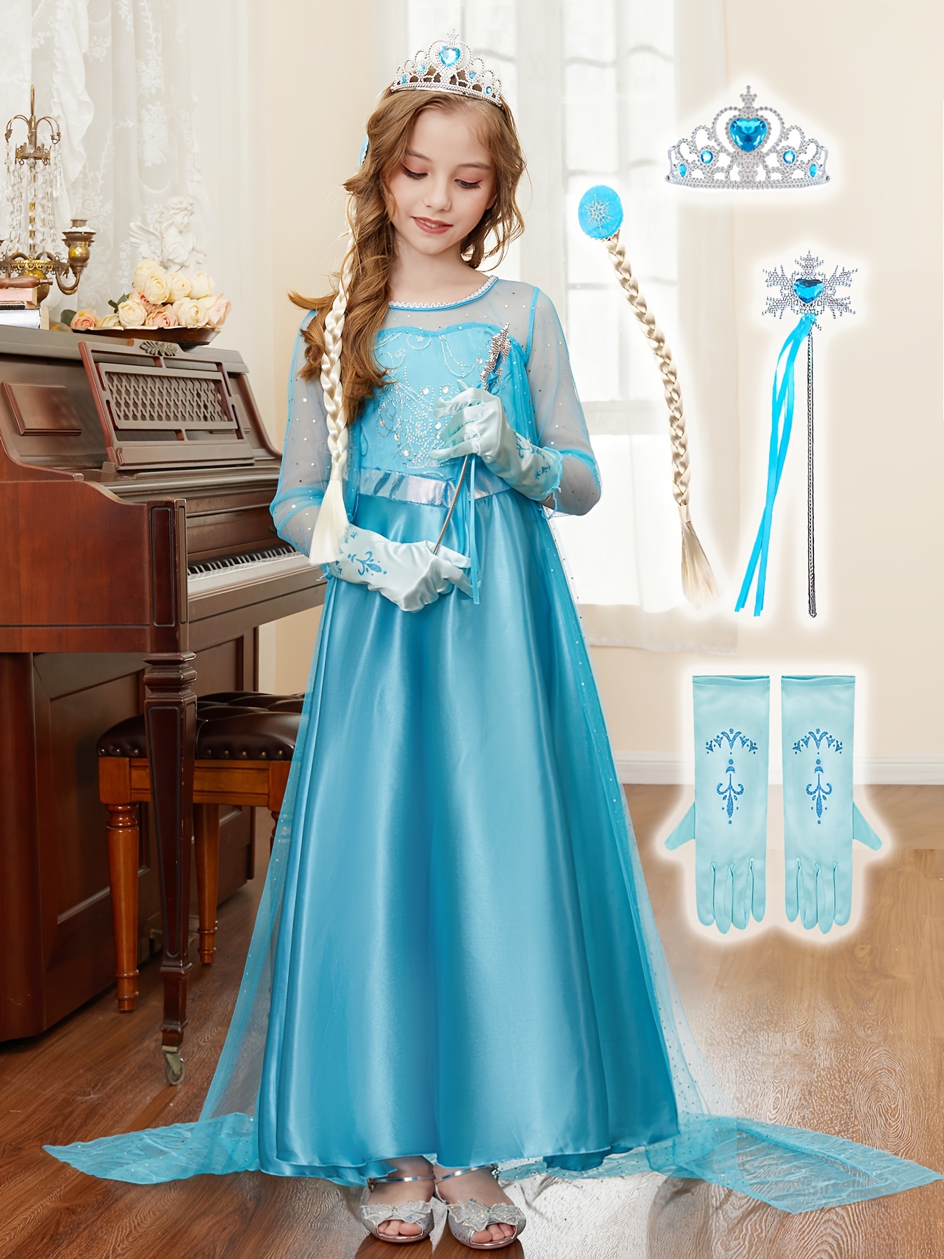 carnival princess dresses 5pcs Princess Dress Carnival Fancy Costume * Costume Carnival Party Sequins  Halloween