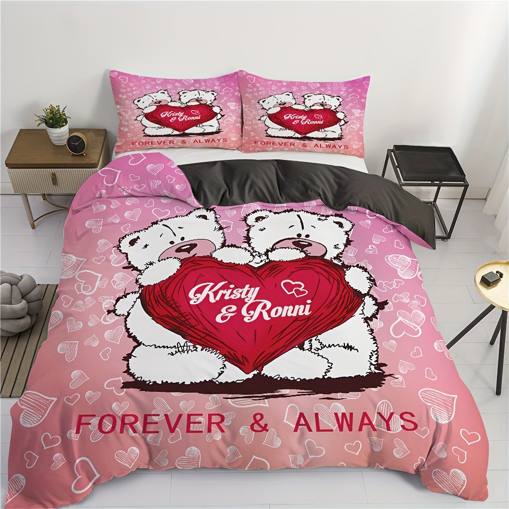 Pink teddy discount bear duvet cover