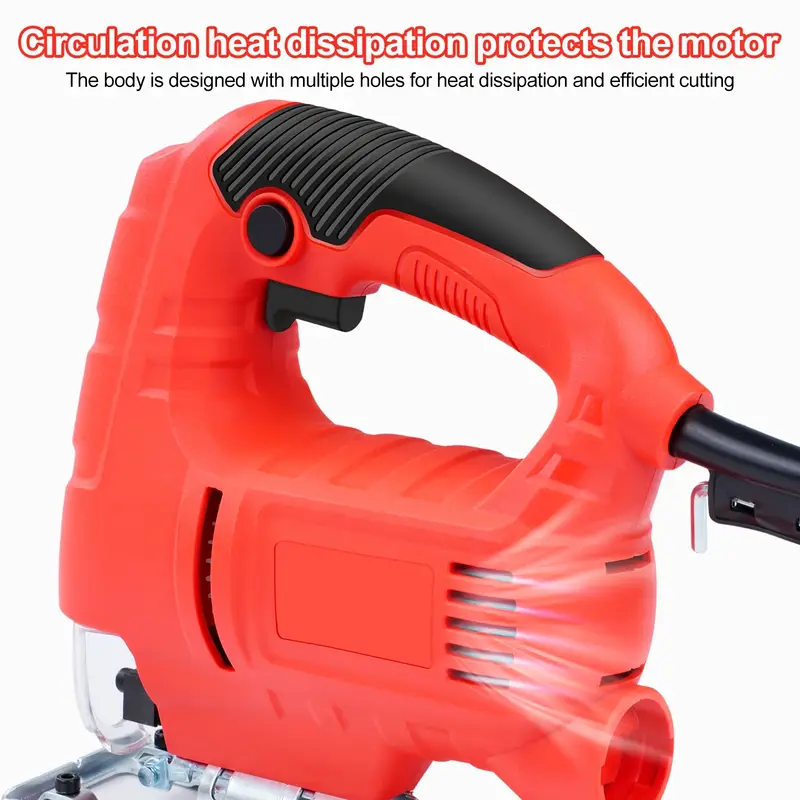 electric jig saw 800w jig saw 6 speed adjustable multifunctional electric woodworking power tool 45 cutting multifunctional jig saw woodworking variable speed red details 4