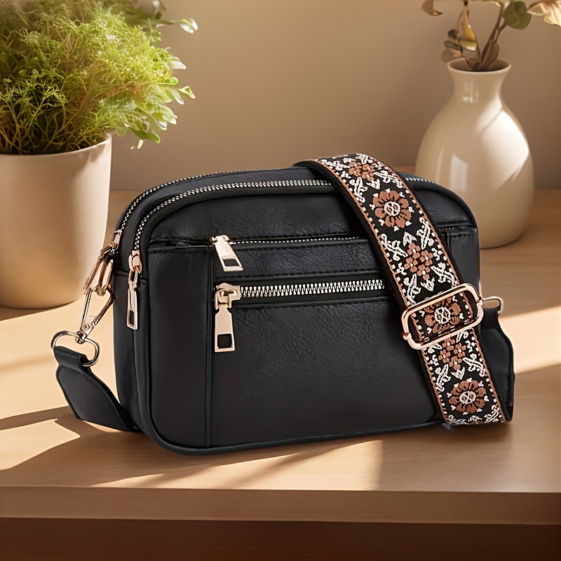 Image of A Stylish Square Women's Crossbody Bag, Featuring A Spacious Pu Multifunctional Casual Shoulder Bag With 4 Card Slots And An Adjustable Strap, Making It Perfect For Casual Travel, Shopping