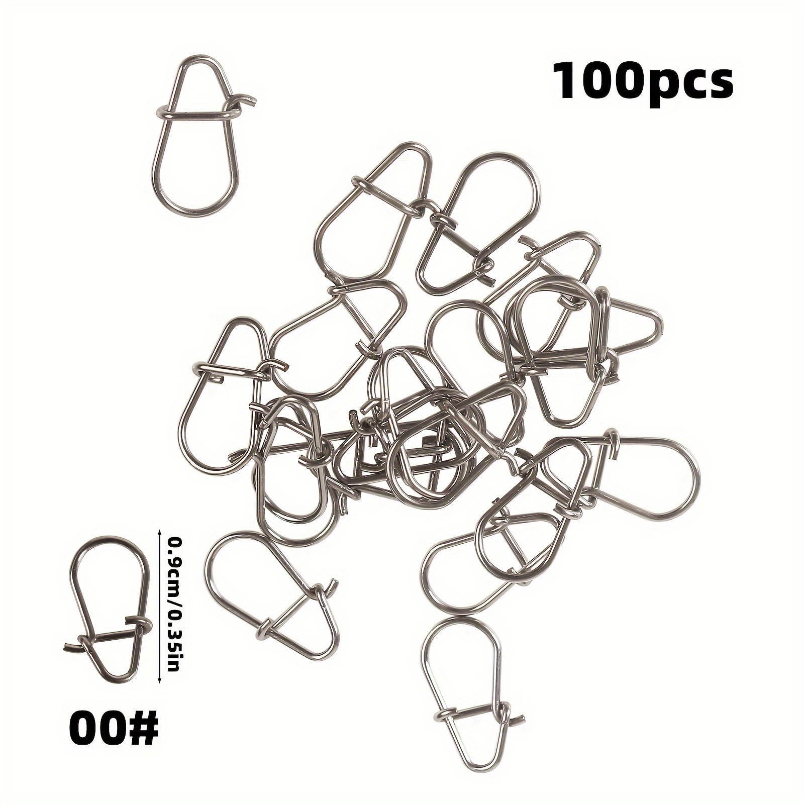 100pcs Lure Hook Pin Reinforced Connector Micro Artificial Bait Quick Hook-shaped Thickened Wire Clip