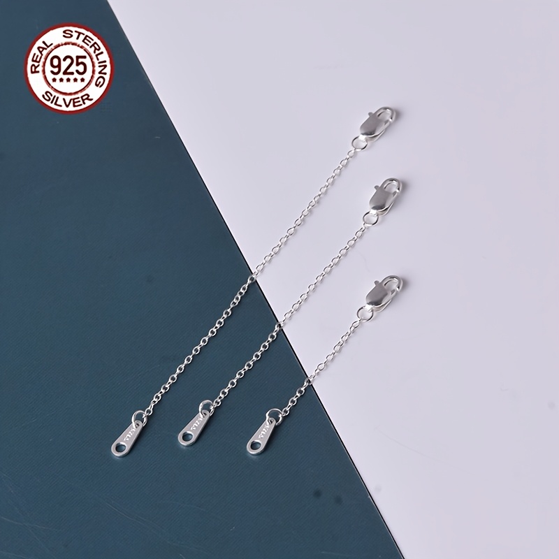 S925 Sterling Silver Jewelry Extender Chain with Clasp