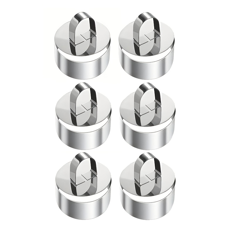 6pcs Stainless Steel Round Cake Mold Sets Mousse Ring Cake Mold Kitchen Bakeware Cake Molds Cupcake Salad Dessert Cake Decorting Tools