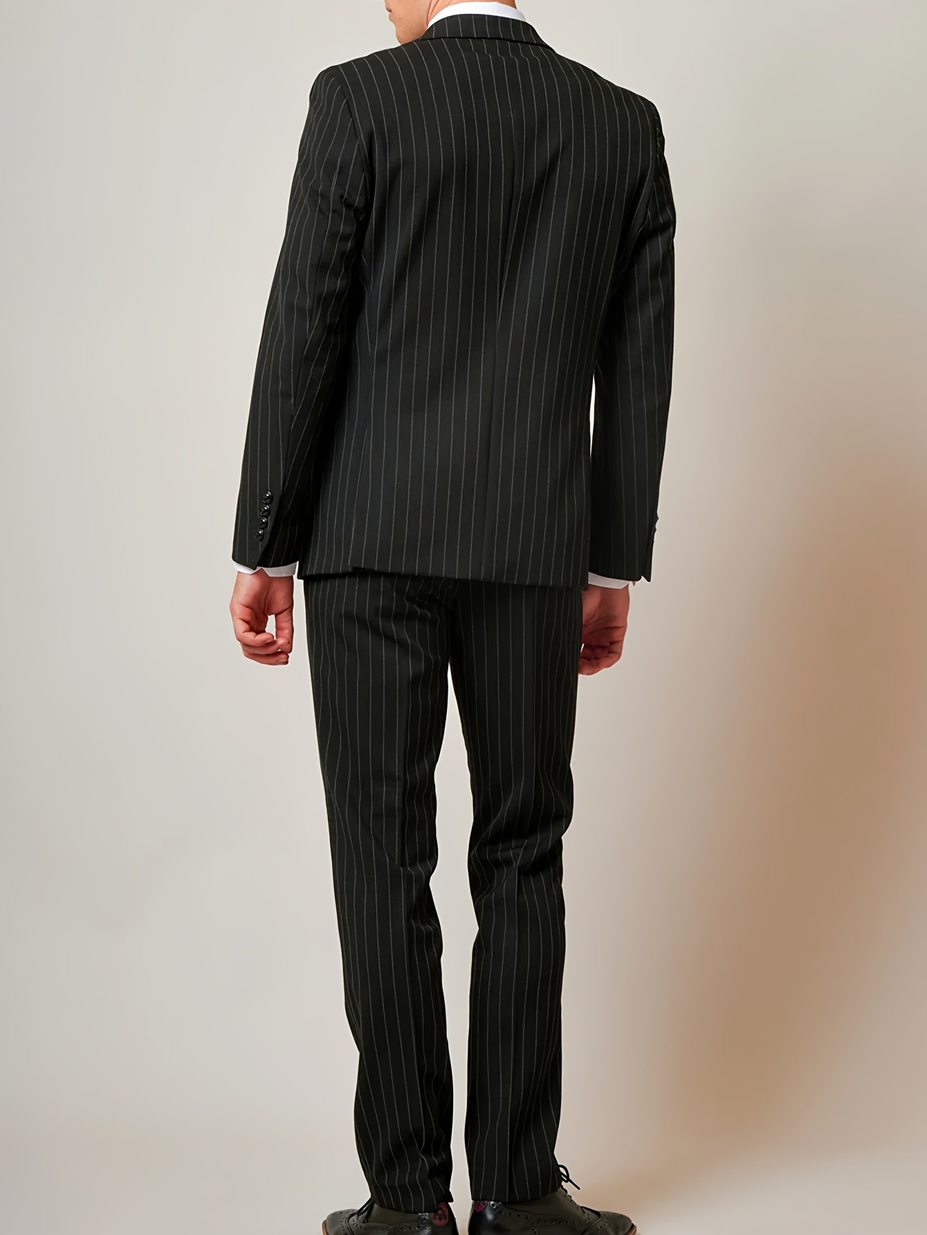 スーツ vintage stripe design double set up suit Men's 3 Piece Double Breasted Suit Vintage Chalk Stripe