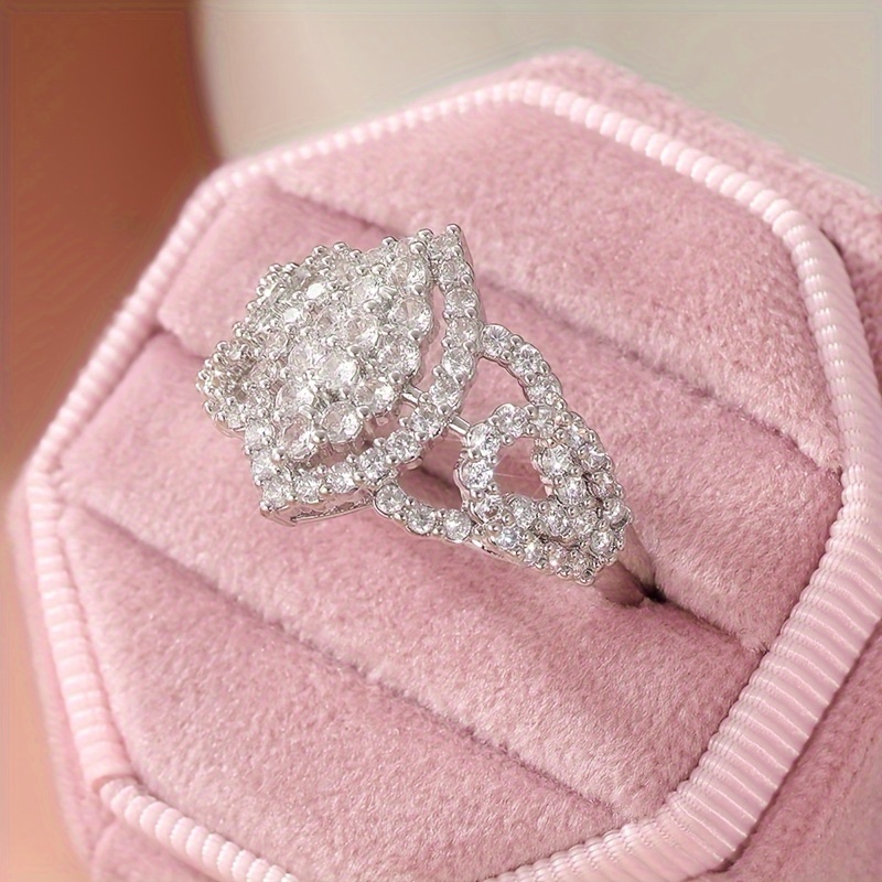 Vintage Boho Copper Engagement Ring with Zirconia Inlay