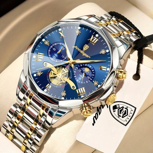 luxury mens watch luminous waterproof chronograph day and night display mens wristwatch