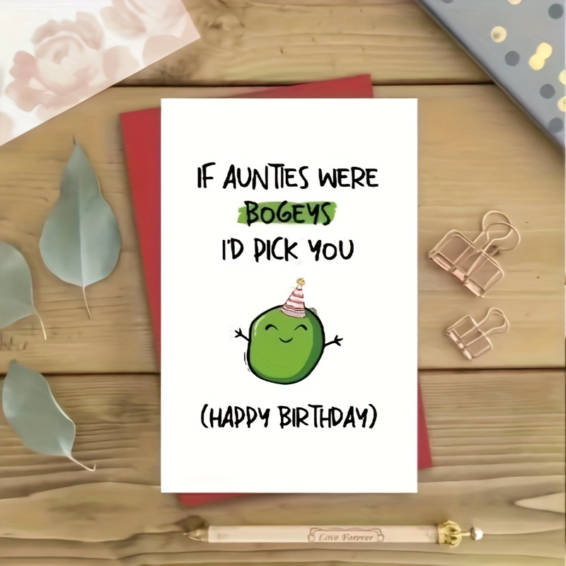 

Humorous 'if Bogeys, I'd Pick You' Birthday Card For Aunts - Perfect Gift From Niece Or