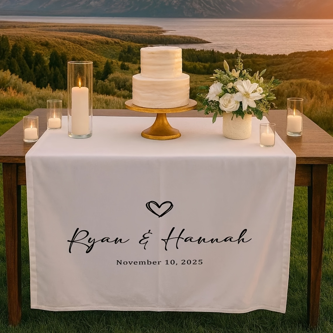 TEMU Tailored Decorations For Wedding Tables, Unique Table Runners, Name Cards For Couples, Wedding Banners, Stylish Tablecloths, And Gifts