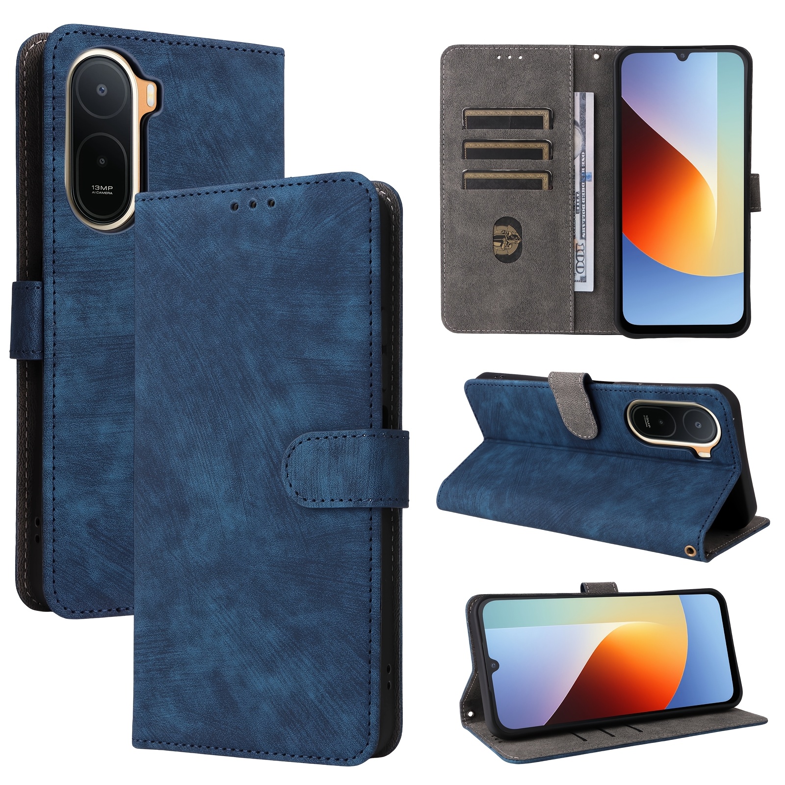 TEMU Phone Case: For Redmi A7 Pro 4g Wallet Case, Folio Cover With Card Holder, Kickstand Shockproof Durable Protective Rfid Blocking Phone Case