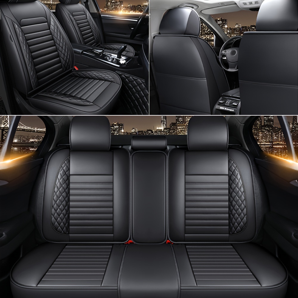 TEMU Complete Set Of Premium Faux Leather Car Covers, Designed To Be Waterproof And Suitable For All , Fitting Most Sedans, Pickup Trucks, , Suvs, And Crossovers