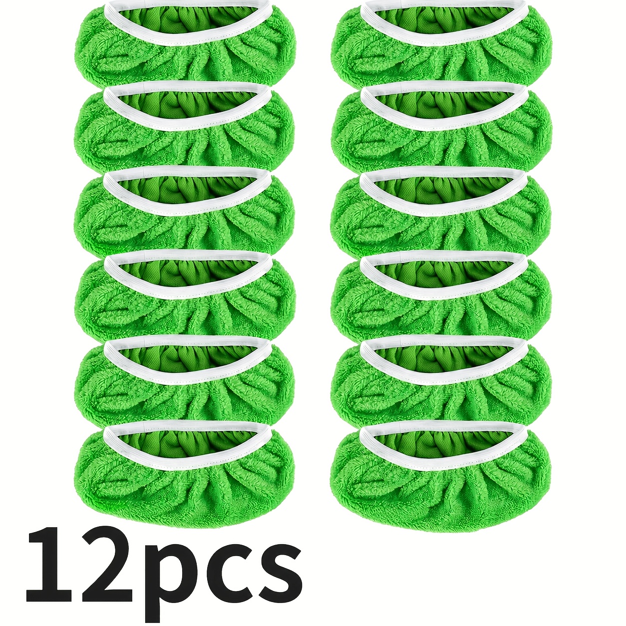TEMU 12pcs Set Of Green Reusable Mop Replacement Pads, Compatible With 10-inch Mops. The Cleaning Cloths Are Absorbent And Reusable, Suitable For Dry