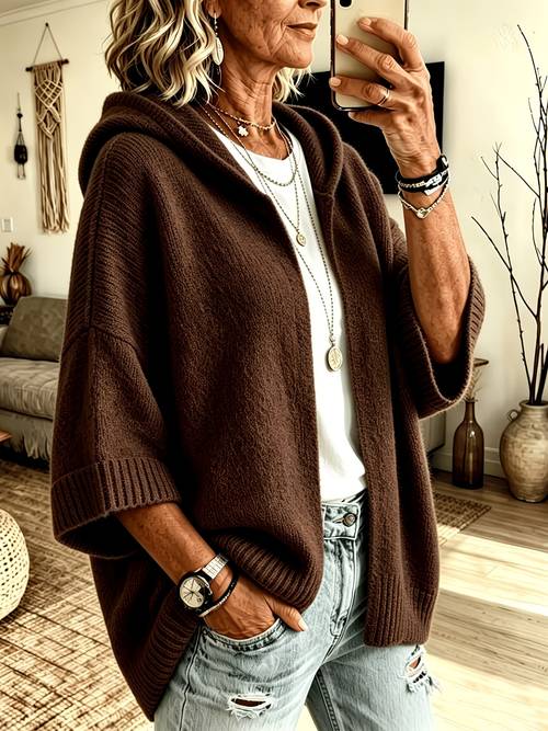 womens hoodie cardigan sweaters 3 4 sleeve fashion open front cardigan 2026 fall winter casual loose hooded outerwear coats