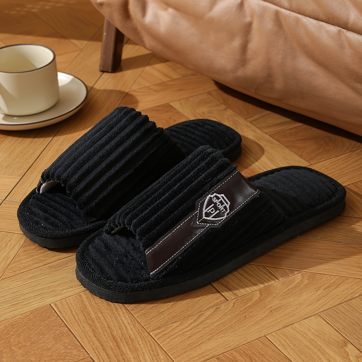 TEMU Men's & Unisex Slip- Slippers - Lightweight Non-slip Indoor/outdoor With Sole & Cushioned, Suitable For, Office, Casual Wear - - Round Toe
