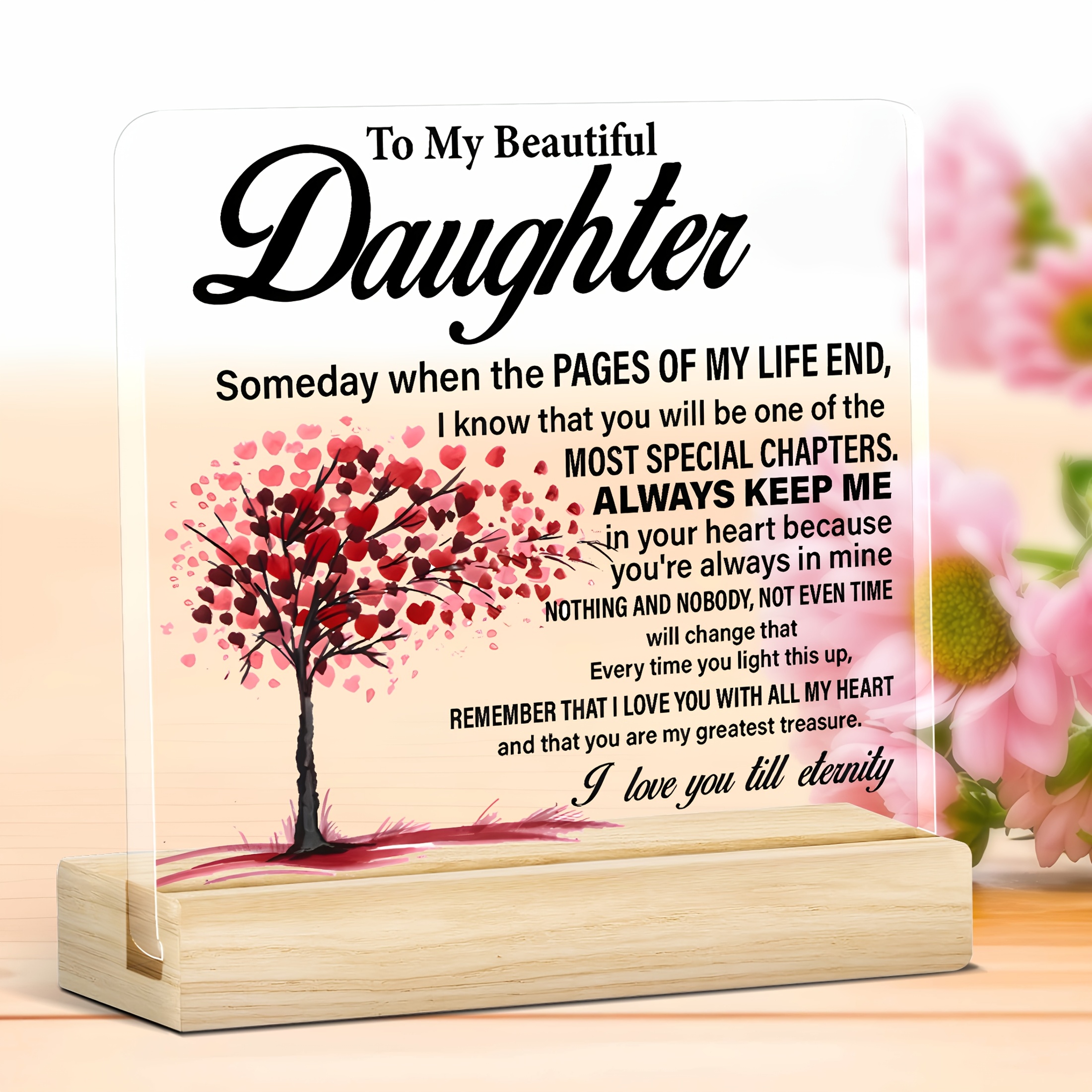 TEMU 1pc Acrylic Desk Plaque | Gift From Mom And Dad For Daughter, Ideal For Birthday, Graduation, Christmas, Room Decor, Multipurpose Use Halloween