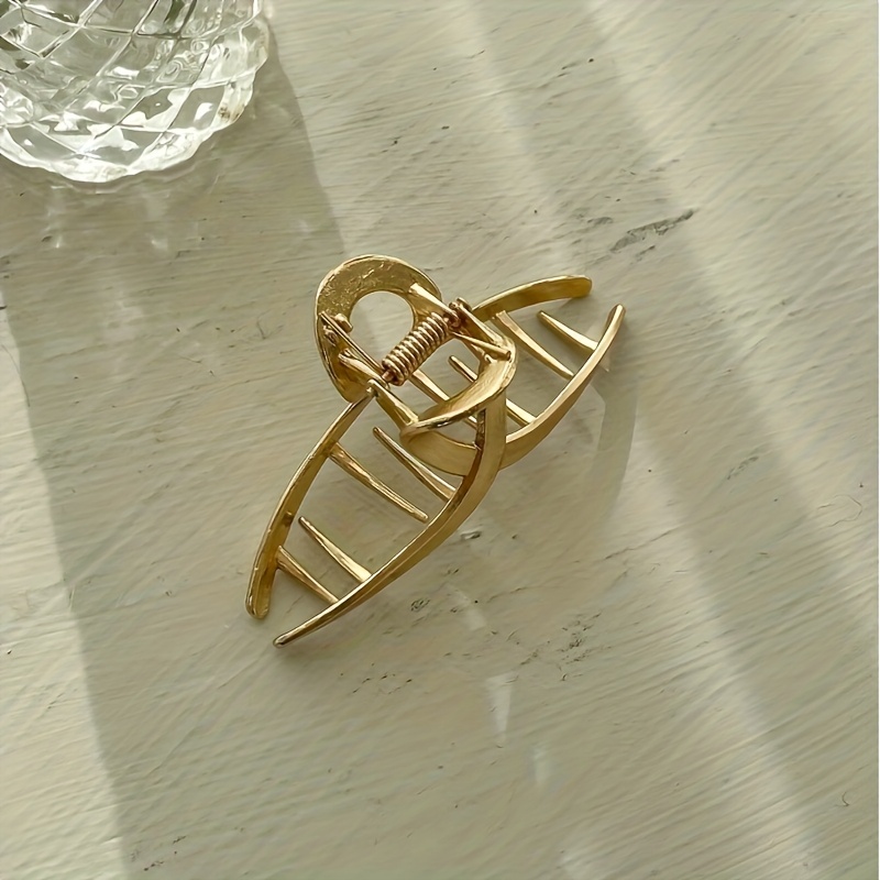 E-shop Elegante goldene Haarspange für Damen, einfaches Metallkreuz-Design, modisches Pferdeschwanz-Dekorationsaccessoire
