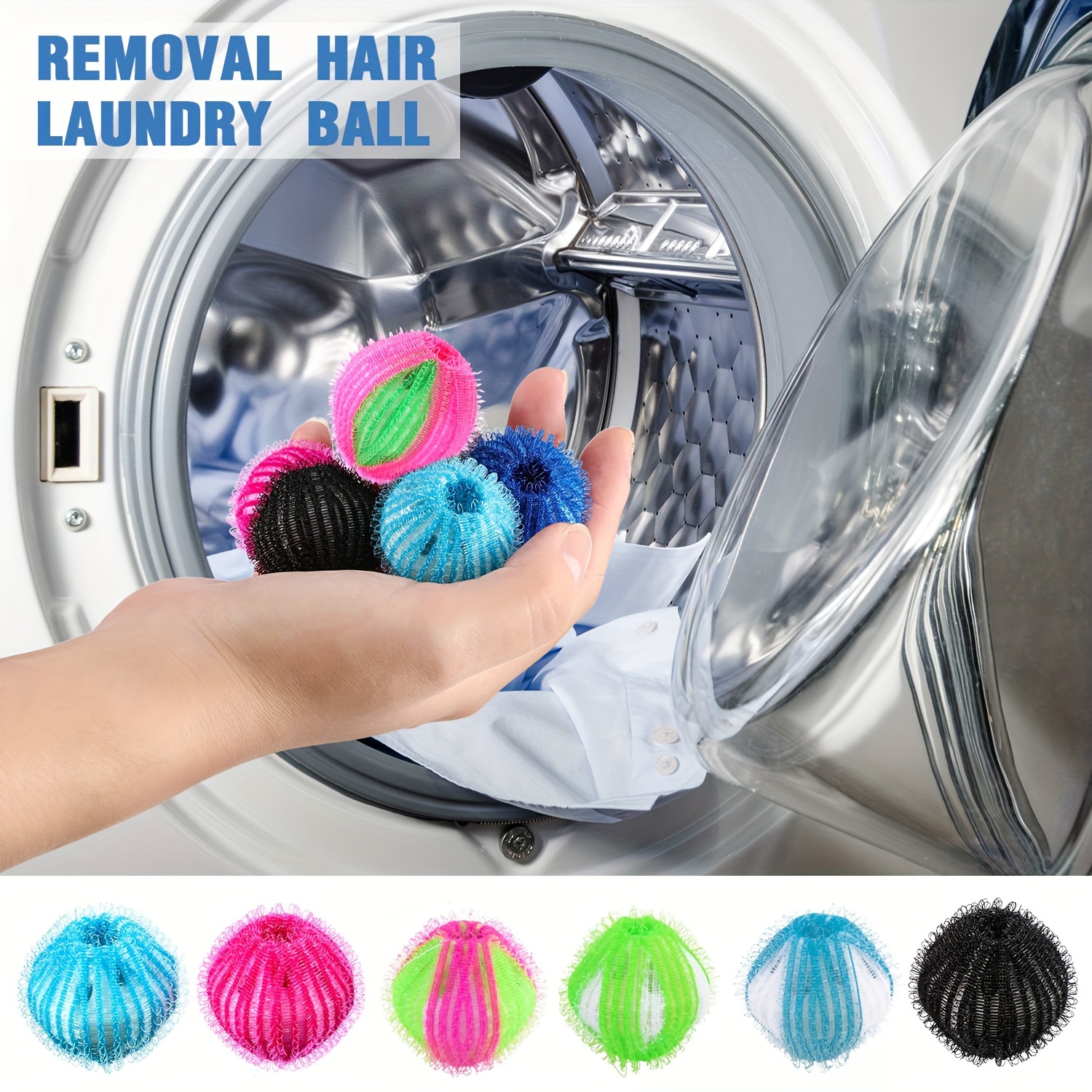 

12pcs Reusable Laundry Balls - Effective Pet Hair Remover For Washing Machines, Non-toxic, High-quality, Ideal For Fur, Fits All Clothing Types, Laundry Room Accessories