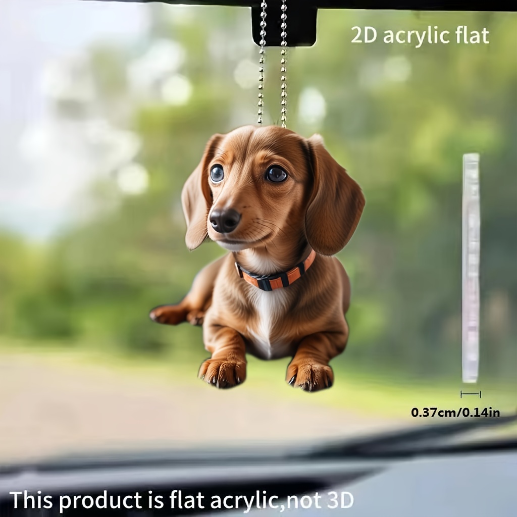 

1pc Acrylic Dachshund Hanging Ornament For Car, Keychain, Backpack Pendant, Valentine's Day Christmas Tree Decoration, Couple Gift, Home Decor