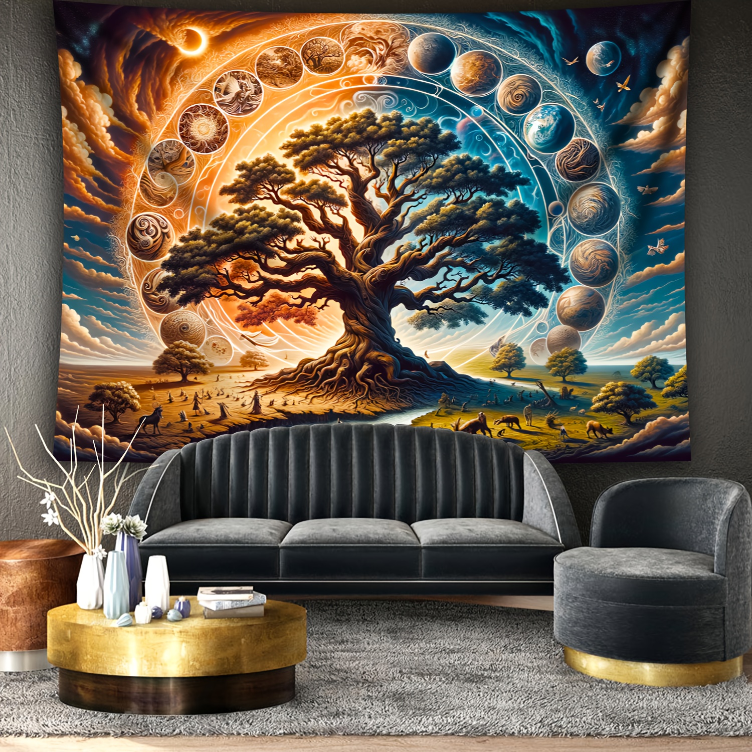 Magnificent Tree Of Life Wall Tapestry Aesthetic Home Decor_voghion.com