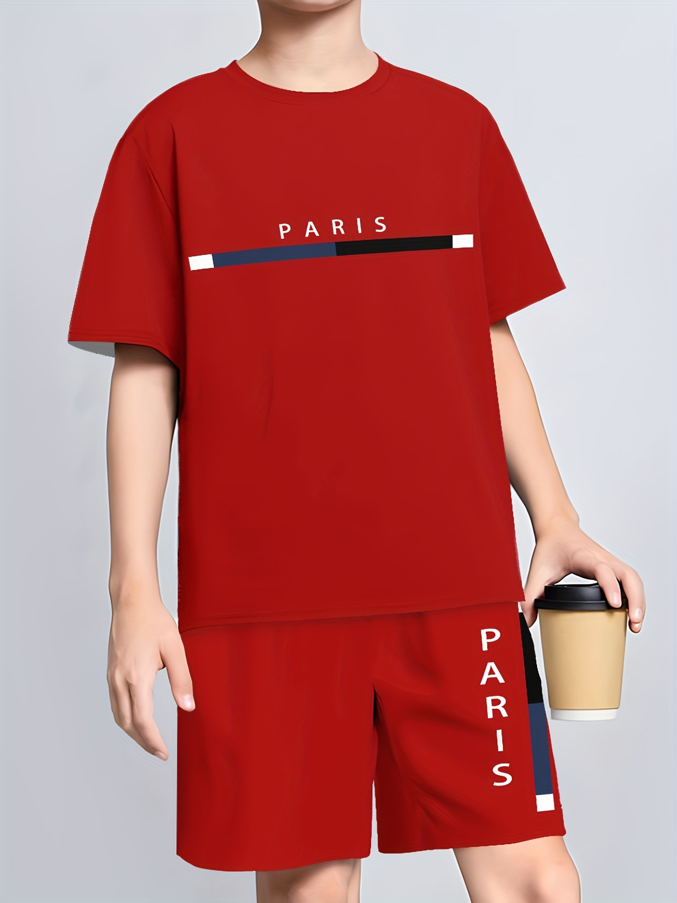 10 set pantaloncini sportivi maniche corte e stampa Temu Switzerland