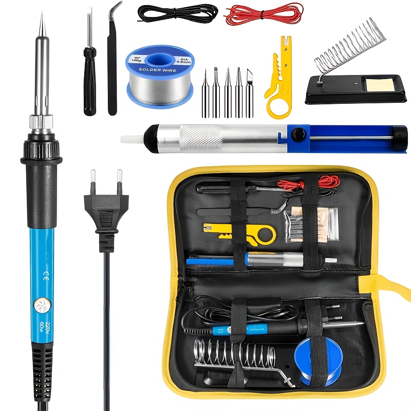 TEMU Kit de fer à souder électrique 60W avec température réglable, outil de réparation de soudure