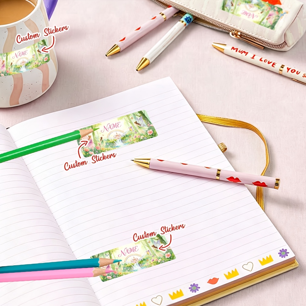 45/90pcs Dreamy Forest Flower Custom Name Stickers