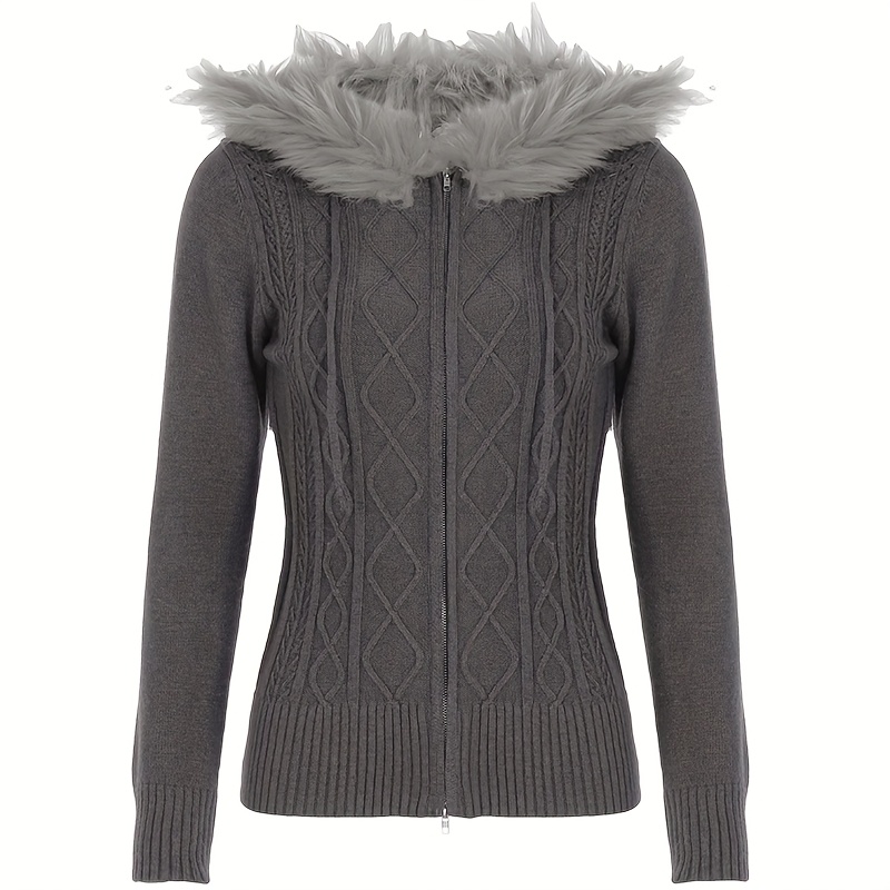 Zopfmuster Schwarze Strickjacke Mit Kapuze Kaufe Cozy Up Herren