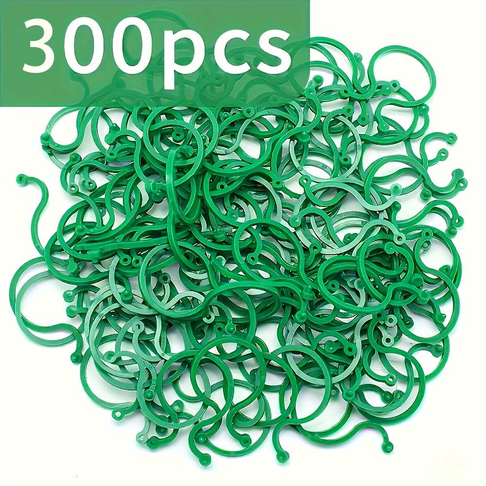 E-shop 300/600 Stück Robuste Grüne Kletterpflanzen-Clips aus Kunststoff, Verstellbare Haken Tomaten- und Gemüse Garten Stützclips, Langlebige Outdoor